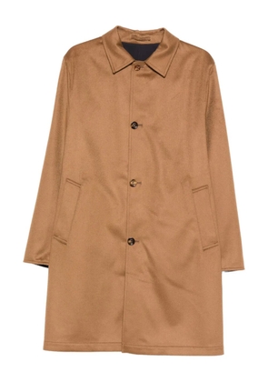 Kired button-fastening cashmere reversible coat - Brown