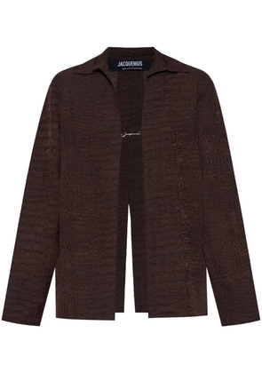 Jacquemus logo-lettering shirt - Brown