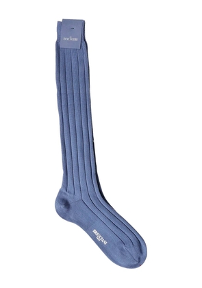 Bresciani ribbed cotton socks - Blue