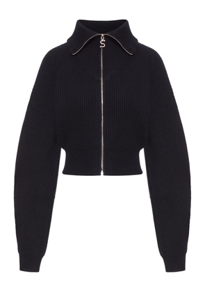 Sportmax ribbed zip-up cardigan - Black