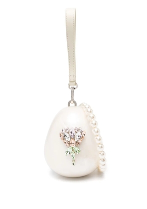 Simone Rocha micro Pearl Egg clutch bag - Neutrals