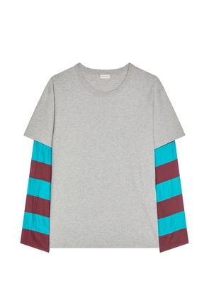 DRIES VAN NOTEN contrast-sleeves T-shirt - Grey
