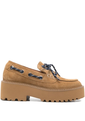 Maje platform boat shoes - Brown