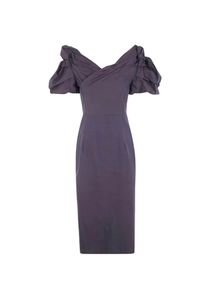 Liviana Conti puffed sleeve dress - Purple