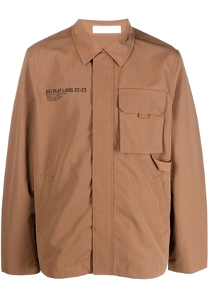 Helmut Lang logo-print utility jacket - Brown