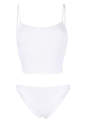 Hunza G Strap crinkle-knit tankini - White