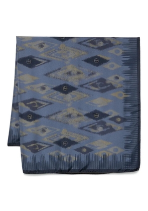 Giorgio Armani ikat-pattern silk scarf - Blue