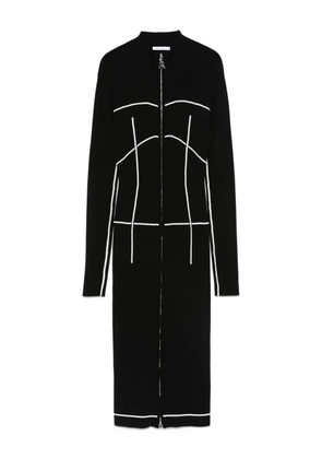 Patrizia Pepe zip-front contrast-knit dress - Black