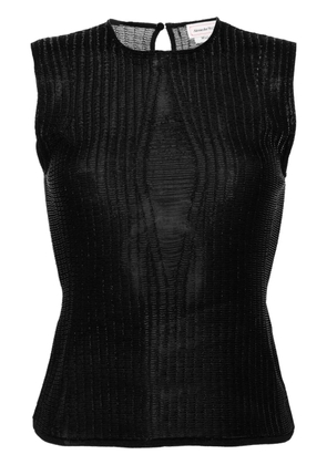 Alexander McQueen metallic-threading knitted tank top - Black
