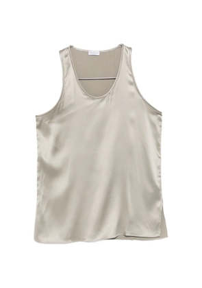 Brunello Cucinelli scoop-neck silk blouse - Grey