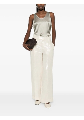 Brunello Cucinelli scoop-neck silk blouse - Grey