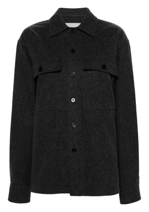 Jil Sander + mélange flannel overshirt - Grey