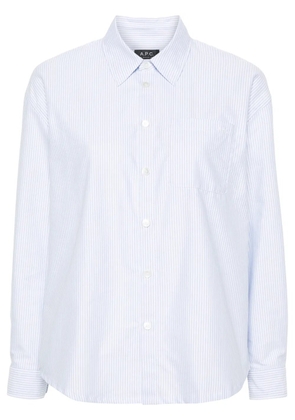 A.P.C. logo-embroidered striped shirt - White