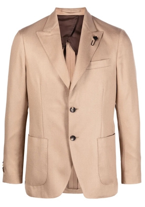 Lardini slim-cut single-breasted blazer - Neutrals