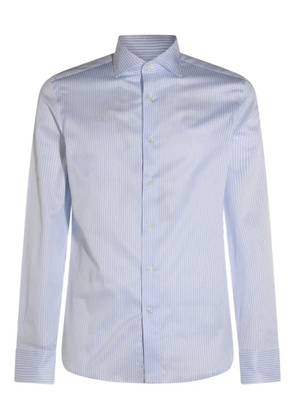 Canali striped long-sleeved shirt - Blue