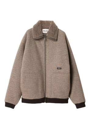 Miu Miu fleece bomber jacket - Neutrals