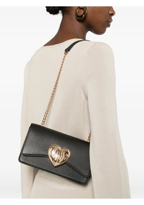 Love Moschino heart-plaque chain shoulder bag - Black