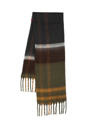 Barbour tartan-check knit scarf - Green