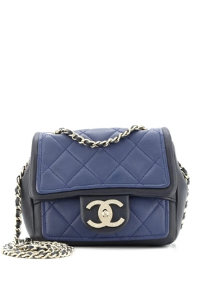 CHANEL Pre-Owned Graphic Flap Bag Quilted Calfskin Mini crossbody bag - Black