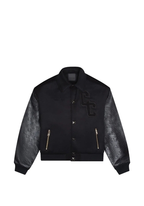 PLACE OF ËLMS embossed-sleeve embroidered jacket - Black