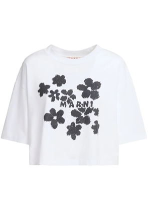 Marni floral-print T-shirt - White