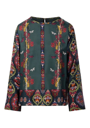 Franco Ferrari floral butterflies print blouse - Green