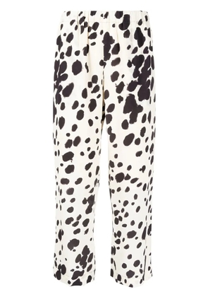 Marni cow-print cropped trousers - Neutrals