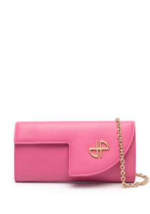 Patou JP chain-link leather clutch bag - Pink