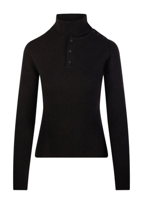 Federica Tosi ribbed high-neck button-front sweater - Black