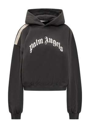 Palm Angels stripe-detail logo-print hoodie - Black