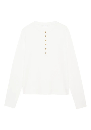 ANINE BING Alessia button-front ribbed top - White