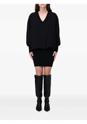 PINKO V-neck ribbed mini dress - Black