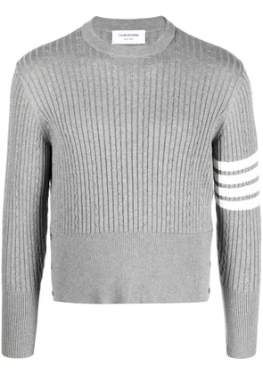 Thom Browne 4-Bar cable-knit ribbed jumper - Grey