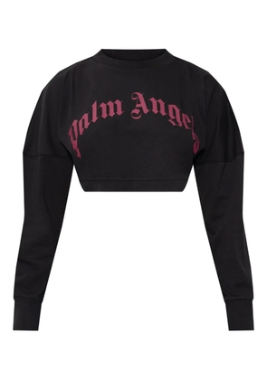 Palm Angels long-sleeve crop top - Black