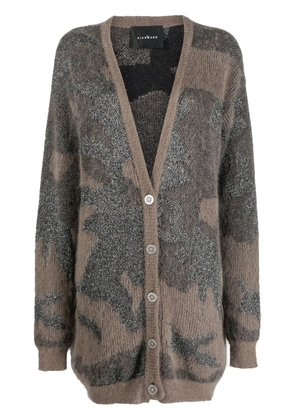 John Richmond panelled knit V-neck cardigan - Brown