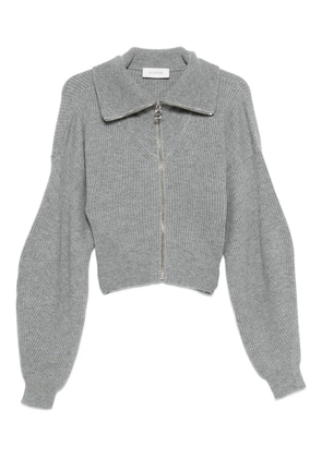 Sportmax ribbed zip-up cardigan - Grey