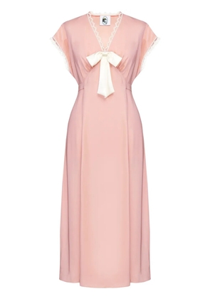 Sleeper bow-detailing satin midi dress - Pink