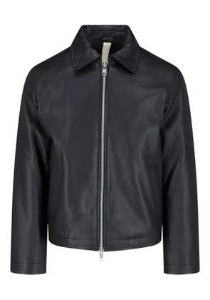 Sunflower zip-front leather jacket - Black