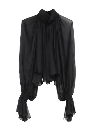 KHAITE Durer ruffled high-neck top - Black