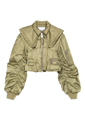 GANNI duchess bomber jacket - Green