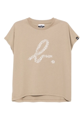 SPORT b. by agnès b. embroidered-logo cotton T-shirt - Brown