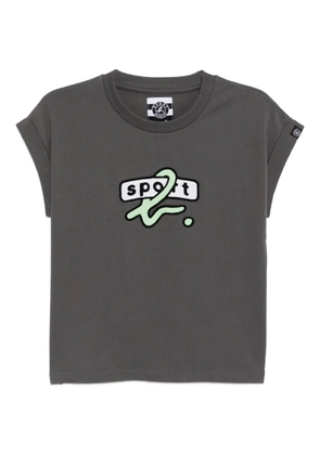 SPORT b. by agnès b. logo-embroidered T-shirt - Grey