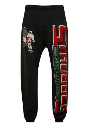 SAINT MXXXXXX logo-print cotton track pants - Black