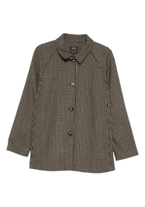 A.P.C. Buttoned check coat - Brown