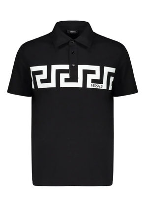 Versace short sleeve cotton polo shirt - Black