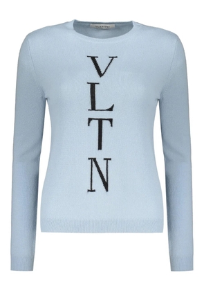 Valentino Garavani intarsia-knit logo jumper - Blue