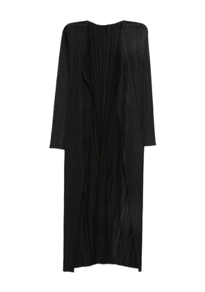 Pleats Please Issey Miyake open-front pleated coat - Black