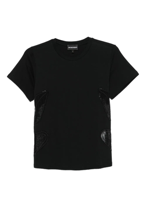 Emporio Armani butterfly-embellished t-shirt - Black