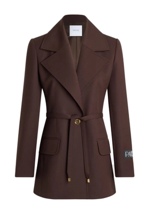 Patou single-breasted belted wool jacket - Brown