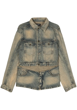 EGONlab. cut-out detail denim jacket - Blue